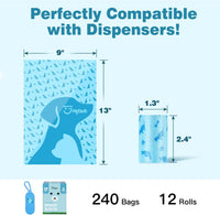 Joyeux 240 Count Ocean Scent Dog Poop Bags Rolls, with Dispenser - 240 Count (Pack of 1) / Blue - image 2