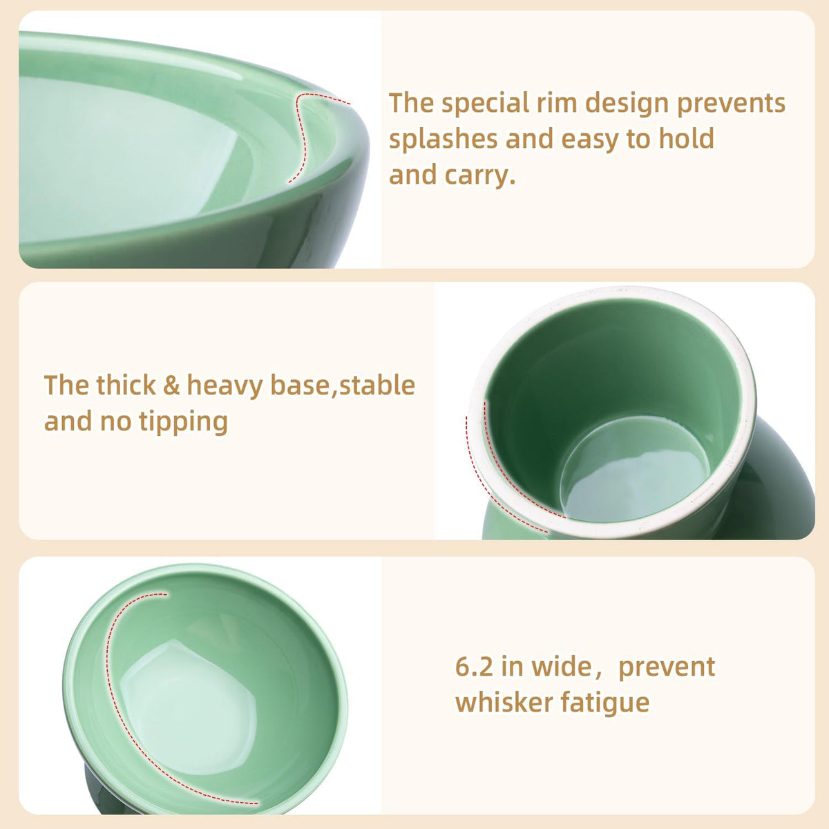 YauYik Raised Cat Food Water Bowl Set - GREEY - image 4