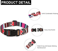 Mercano Adjustable Dog Collar - Special Design Patterns, Soft Nylon Comfortable Durable Pet Collar for Small Medium Large Dogs (XS, Tribal Pink)