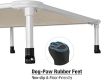 Veehoo Chew Proof Elevated Dog Bed - Cooling Raised Pet Cot - Silver Aluminum Frame and Durable Textilene Mesh Fabric, Unique Designed No-Slip Feet for Indoor or Outdoor Use, Beige Coffee, XX Large
