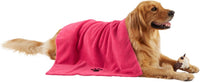 Bone Dry Pet Grooming Towel Collection Absorbent Microfiber X-Large - Embroidered Raspberry Sorbet / 41x23.5"