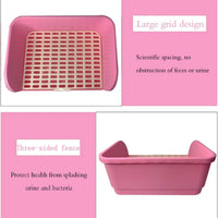 Large Rabbit Litter Box Corner Bedding Box Chinchilla Toilet Trainer - PINK - image 3