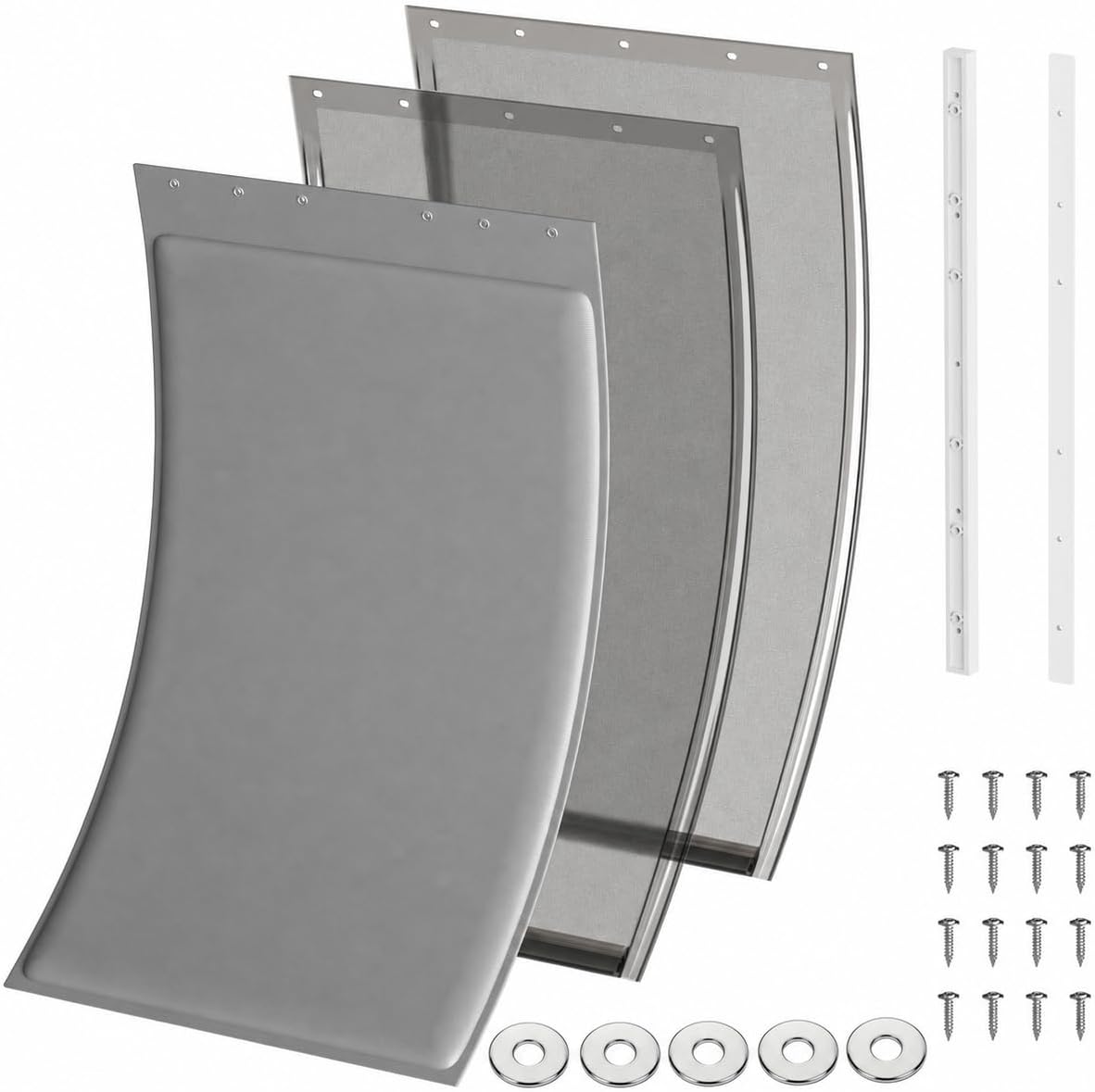 2PC Replacement Flap PAC11-11039 with Screws & Washers for PetSafe - Without Bracket-smoky Translucent / Extreme Weather-Large PAC11-11039 / 2