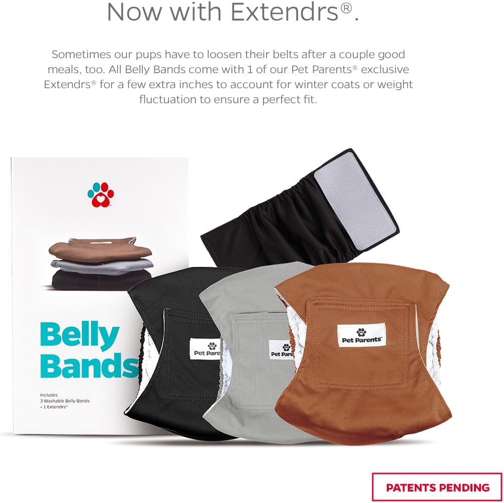 Pet Parents Washable Belly Bands for Male Dogs + Extendrs of Durable - Medium (16-20") / Natural - image 3