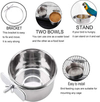 PINVNBY Parrot Feeding Cups Birds Food Dish Stainless Steel Parrot - Single screw / M - image 4