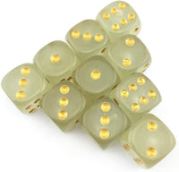 Smartdealspro 10-Pack D6 Six Sided Glow in The Dark Dice Die for DND - 16mm golden dots（10pcs） - image 2
