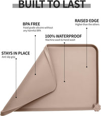 Reopet Silicone Pet Feeding Mat - Taupe / 22" x 14" - image 3