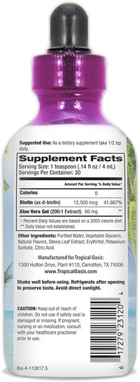 Maximum Strength Liquid Biotin Drops w/ 12,500 MCG – Best Vitamins for Fast Hair Growth, Reduced Hair Loss, Healthy Skin & Strong Nails -5X More Potent Than Pills– Max Absorption, Vegan– 4oz, 30 Serv