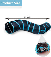 Cat Tunnel Tube Toys，Tunnels for Indoor Cats - S - 2 Way Black Blue - image 3
