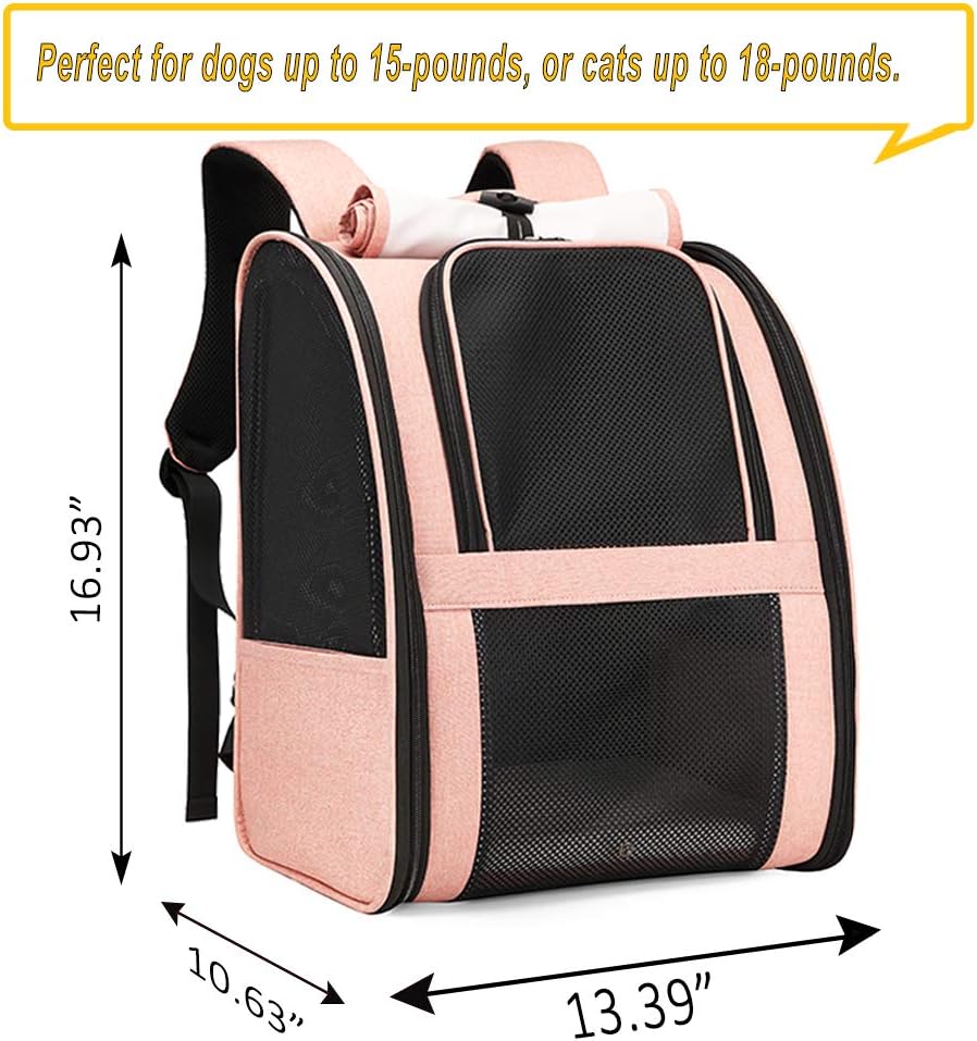 Texsens Innovative Traveler Bubble Backpack Pet Carriers for Cats - Upgraded-Pink - image 2
