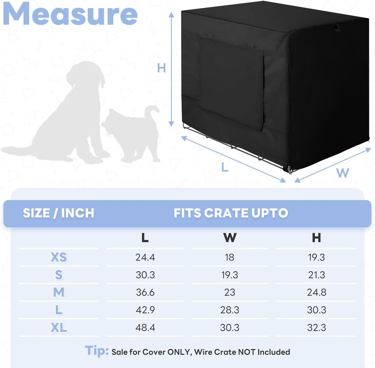 Dog Crate Cover, Kennel Covers Fit for 30 Inch Dogs Crate - Black (with window) / 36 Inch - image 4