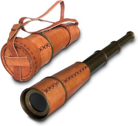NauticalMart 18 inch handcrafted brass nautical spyglass telescope with leather wrap