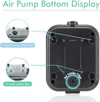 hygger Quietest Aquarium Air Pump, Adjustable Oxygen Pump 2 Air Outlets Ultra Silent Powerful Aerator Pump Up to 600Gallon Fish Tank 255GPH 10W