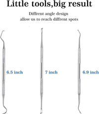 Hotop 3 Pieces Dog Dental Tooth Scaler and Scraper Stainless Double Headed Tarter Removing Tool Scraper Pet Teeth Cleaning Tools for Dog and Cat (Silver)