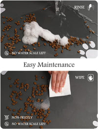 PADOOR Pet Feeding Mat-Absorbent Dog Mat for Food and Water Bowl-No - 16"x24" / Dark Grey - image 4