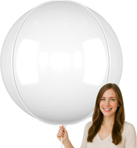 12PCS Iridescent Round Foil Balloons 22" 15" 10" Large Holographic - 50inch White