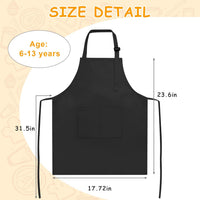 IAGBIBUI 12 pack of black kids aprons with two front pockets - view 14