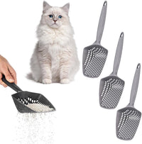 Set of 1 Fine Mesh Cat Litter Scoop with Small Holes - Set of 3 / Gray