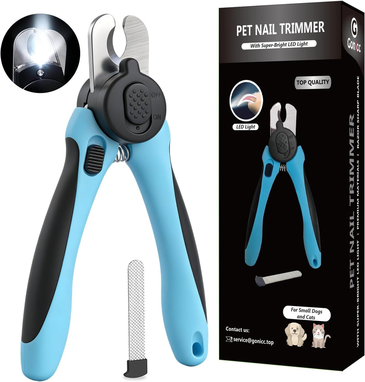 gonicc Professional Dog & Cat - LED Light For Small Dogs and Cats
