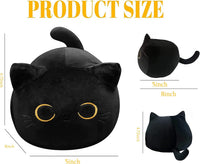 CHNBF soft black cat plush toy pillow stuffed animal with a round face - view 6