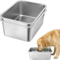 2Pcs 4 Gallons Food Grade Stainless Steel Extra Large Dog Bowls – Essentials for Dogs - 4 Gallons