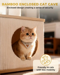 29" Small Cat Tree, Boho Wood Cat Tower with Sisal Scratching Post – Essentials for Cats - Ash Wood Finish / Small - image 3