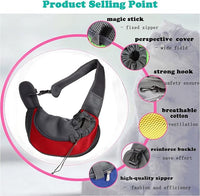 Love Dream Pet Dog Sling Carrier, Breathable Mesh Portable Travel Safe Pet Sling Shoulder Bag Carrier with Adjustable Non-Slip Shoulder Strap for Small Dogs Cats Puppy