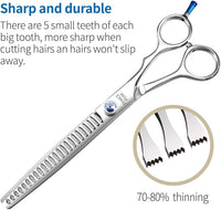 Fenice Professional 7/7.5/8 Pet Grooming Scissors Thinning Cutting Shears for Dog s/Cats Thinning Rate:70-80%(8.0 inch)