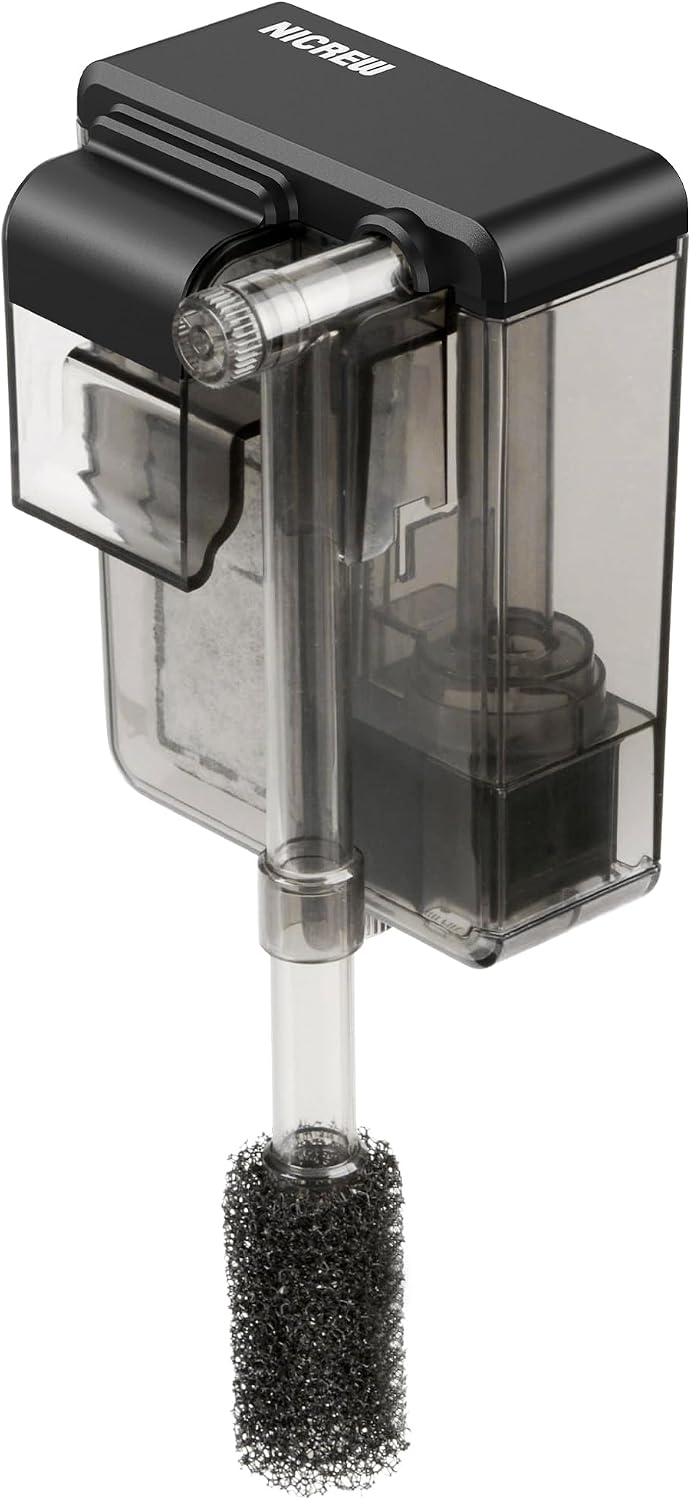 NICREW Slim Aquarium Filter for up to 5 Gallon Fish Tank, 42 GPH