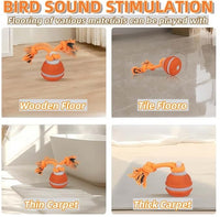 Interactive Dog Toys, Squeaky Dog Toys, Active Rolling Ball for Puppy and Medium Dogs, Squeaky, USB Rechargeable (Orange)