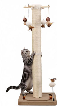 PEEKAB Cat Scratching Post Sisal Scratch Posts for Indoor Kittens - 33 inches Single Orbit