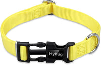 Hyhug Pets Solid Color Classic Regular Heavy Duty Basic Collar for Medium Breed Dogs Daily Use Walking,Jogging,Professional Training. (Medium, Illuminating Yellow)