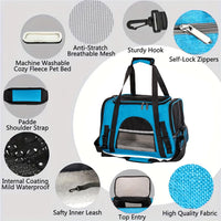 Cat Carrier Bag, Airline Approved Soft Carrier for Cats & Small Dogs – Essentials for Cats - Blue - image 2