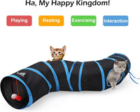 Pawaboo Cat Tunnel, Cat Tunnels for Indoor Cats - Blue / S Way - image 3