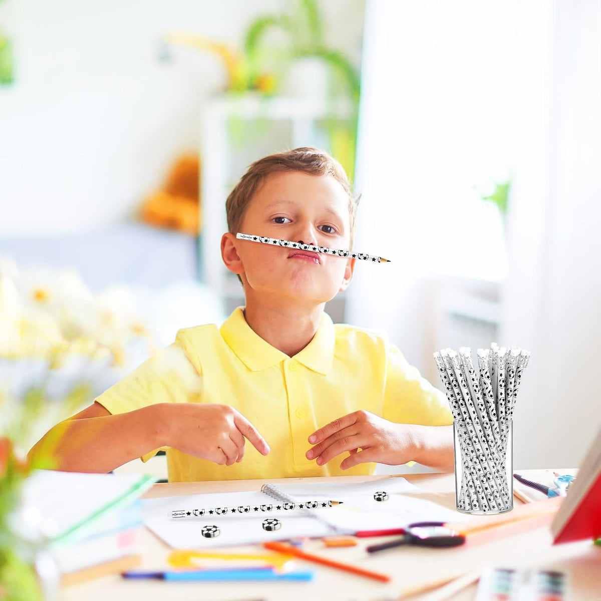 Tinlade 72 Pcs Sports Pencils and Erasers for Boys, Party Favors – Fun for Kids & Family - Soccer - image 4