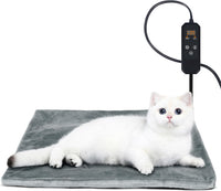 Niubya Pet Heating Pad for Dogs Cats with Timer and Soft Cover - Grey / 20" x 16"