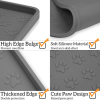 Pet Placemat for Dog and Cat - 31.5"L x 23.6"W / Grey - image 4
