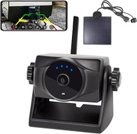 1080P Solar Magnetic Wireless Backup Camera, 90 Days Standby Rechargeable Battery, Waterproof Rear/Front View Camera for Hitching Boat Trailer Horse Pickup RV Car for iPhone iPad Android