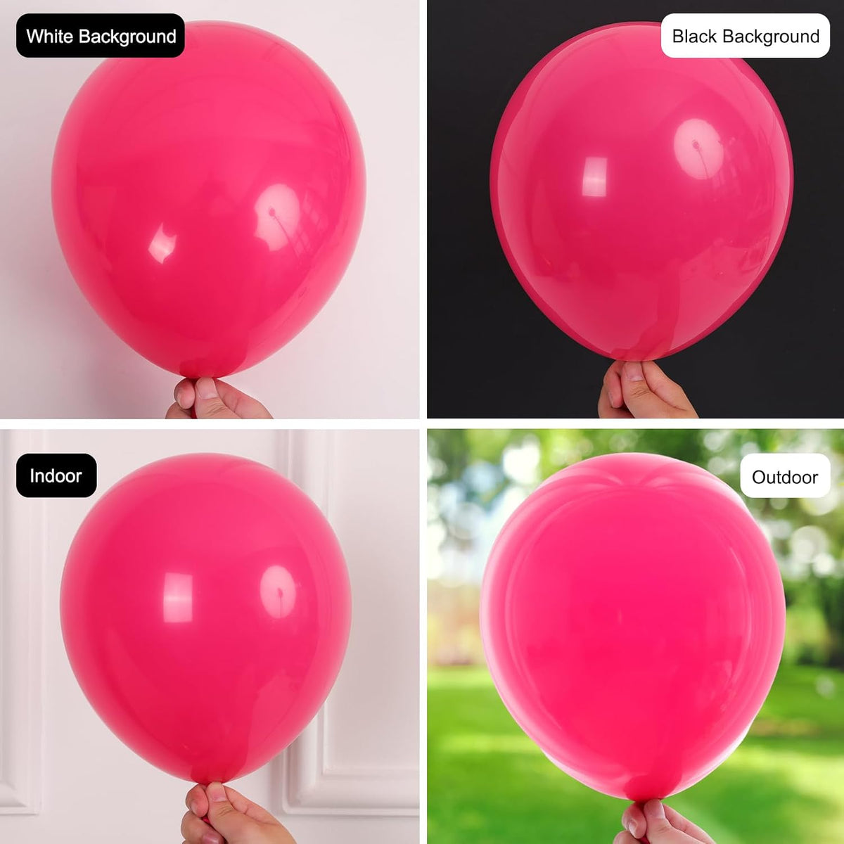 RUBFAC White Balloons Different Sizes 135pcs for Birthday Arch – Fun for Kids & Family - Hot Pink - image 4