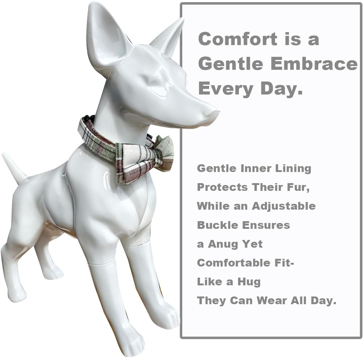 SuperBuddy Dog Collar, Adjustable Dog Collar with Bowtie - Large / Green-1 - image 4