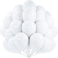 PartyWoo White Balloons 101pcs Matte White Latex Helium Balloons 12 - White-y13