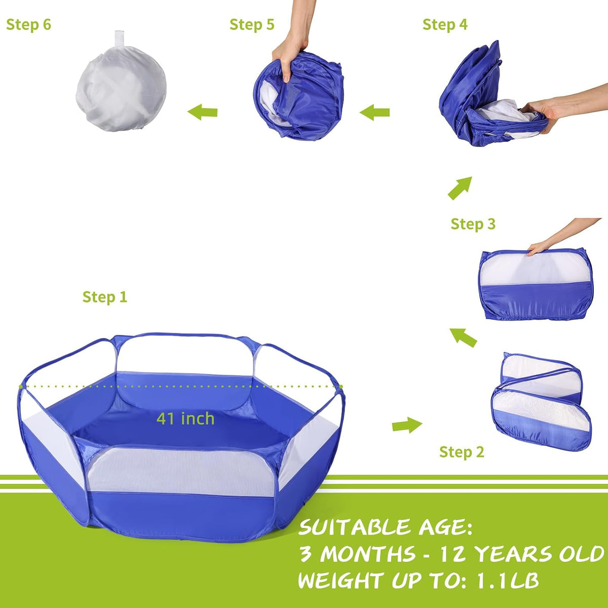TRENDPLAY foldable pop up ball pit play tent for toddlers with storage bag - view 14