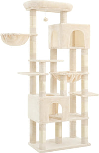 Heybly Cat Tree, 76-Inch Tall Heavy Duty Cat Tower for Big Cats HCT039G – Essentials for Cats - Beige / 76.8 inch - image 4