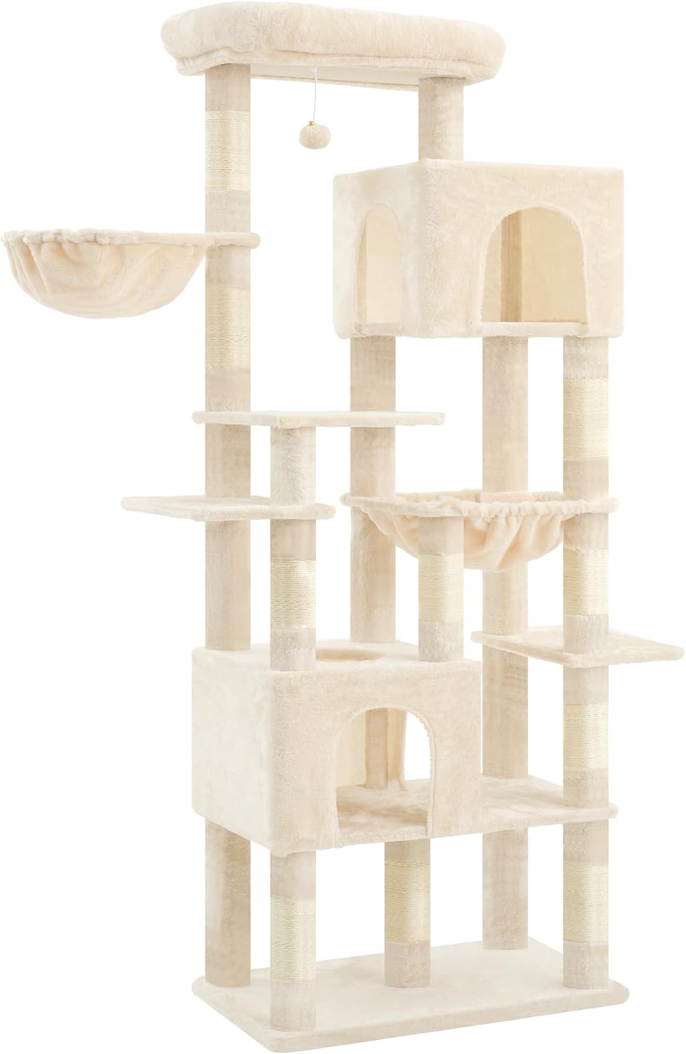 Heybly Cat Tree, 76-Inch Tall Heavy Duty Cat Tower for Big Cats HCT039G – Essentials for Cats - Beige / 76.8 inch - image 4