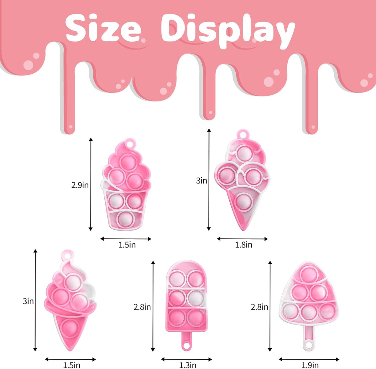 30Pcs Halloween Mini Pop Keychain Fidget Toy - A: Ice Cream 25 - image 3