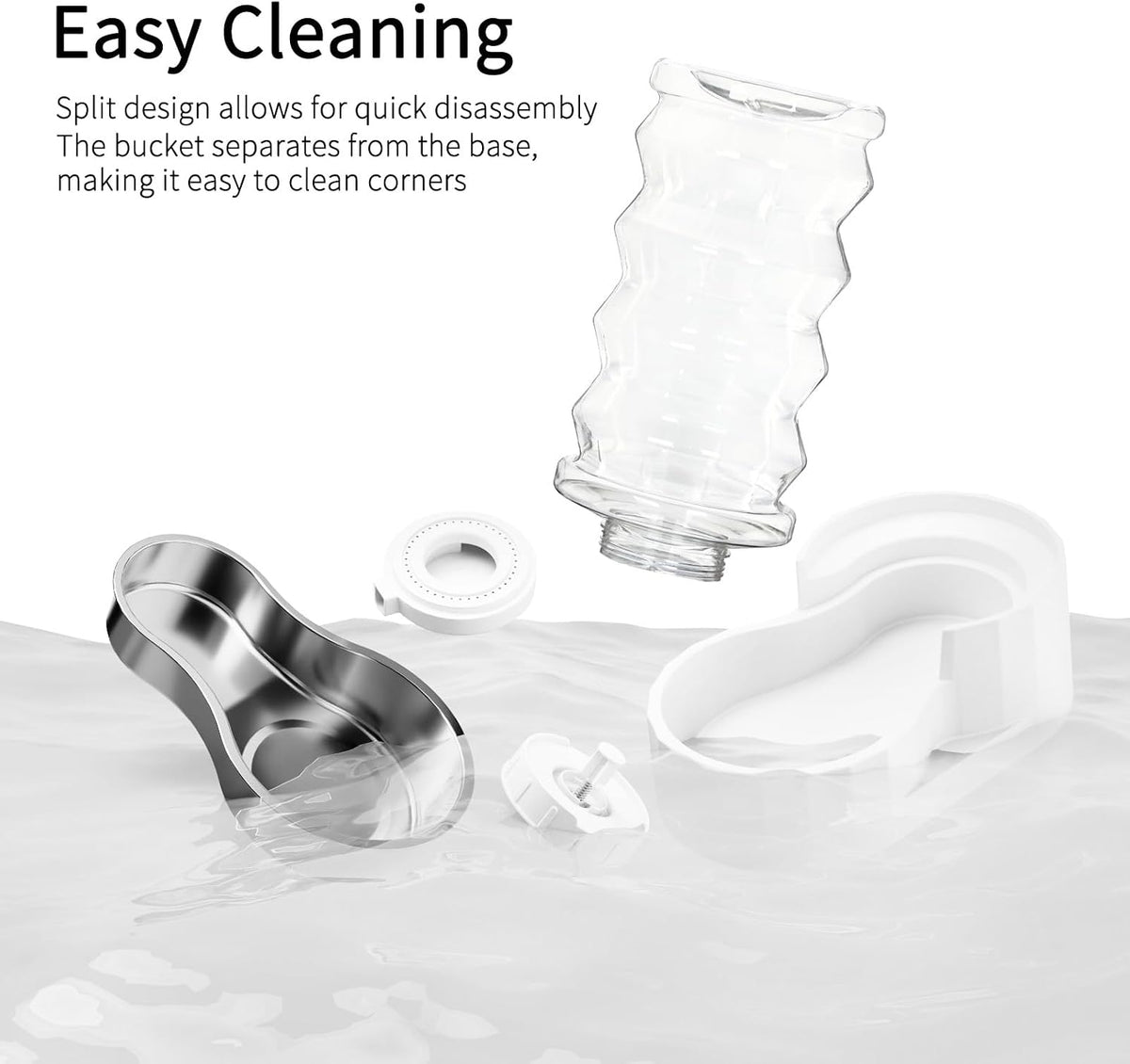 RIZZARI 8L Elevated Dog Water Dispenser: Gravity Waterer for Large - White / 8L - image 3