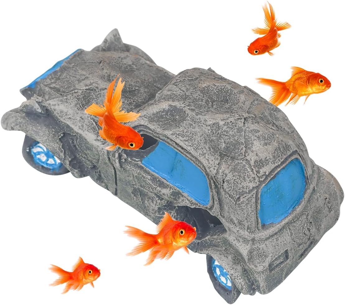 Virekm Resin Rock Cave Hideouts for Fish Tank Aquarium Decor – Essentials for Fish - car