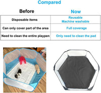 Small Animal Playpen, Pop-Up Portable Play Yard for Guinea Pigs - BLACK with Pad - image 3