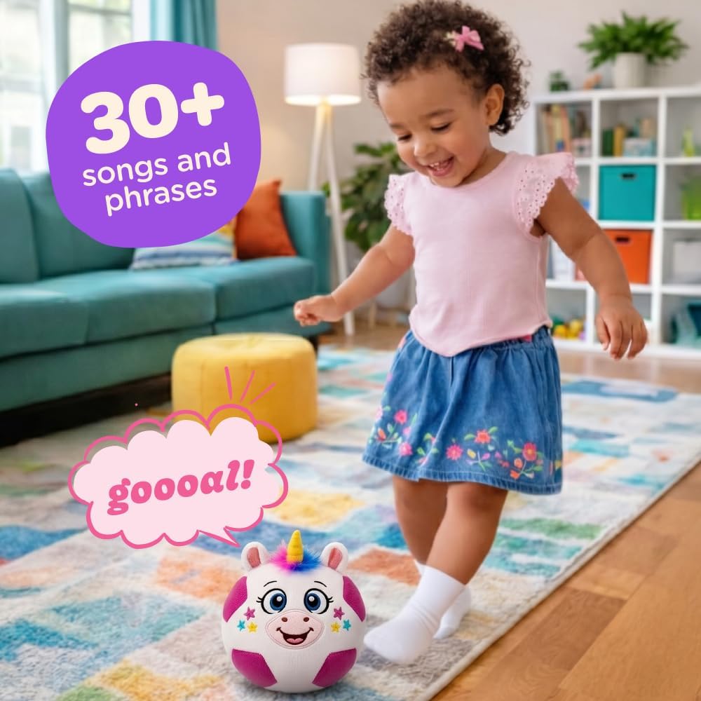 Move2Play, Hilariously Interactive Toy with Music & Sound Effects | Birthday Gift for Boy & Girl - Soccer - Unicorn - image 2