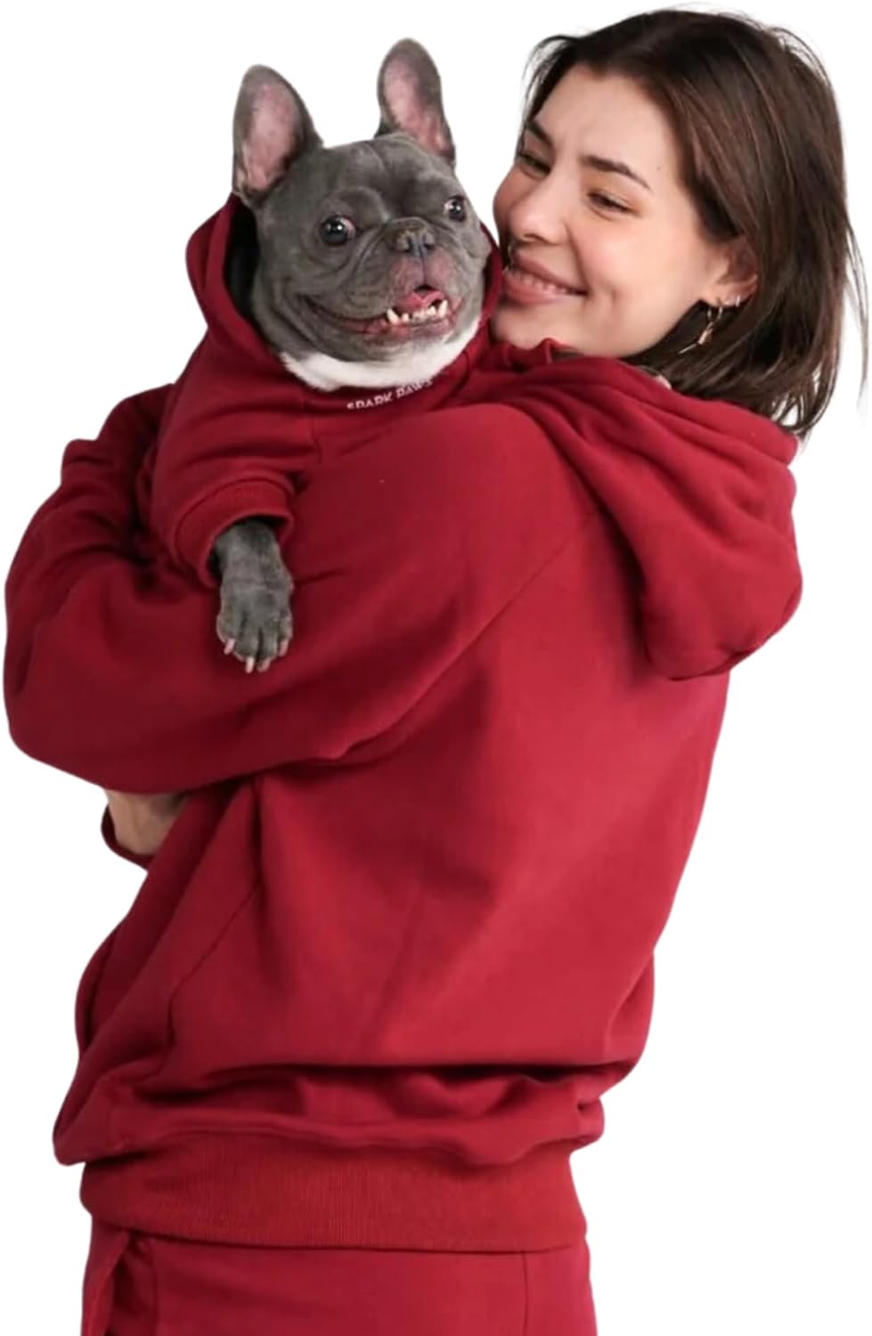 Spark Paws Human Hoodie, Matching Dog and Owner Clothes - Large / Burgundy - image 2